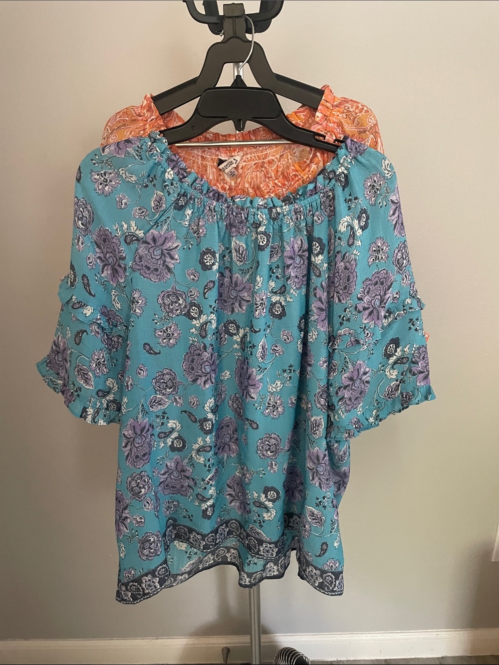 Nanette Lepore Colorful Ruffle Sleeve Peasant Tops (set of 2)